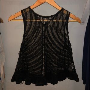 Mesh black blouse